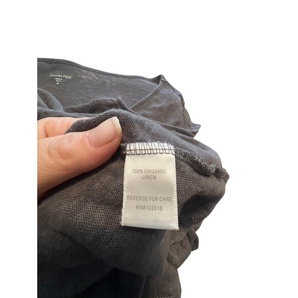 Garnet Hill Womens V-Neck Organic Linen Dress Sleeveless Gray M - Picture 4 of 4